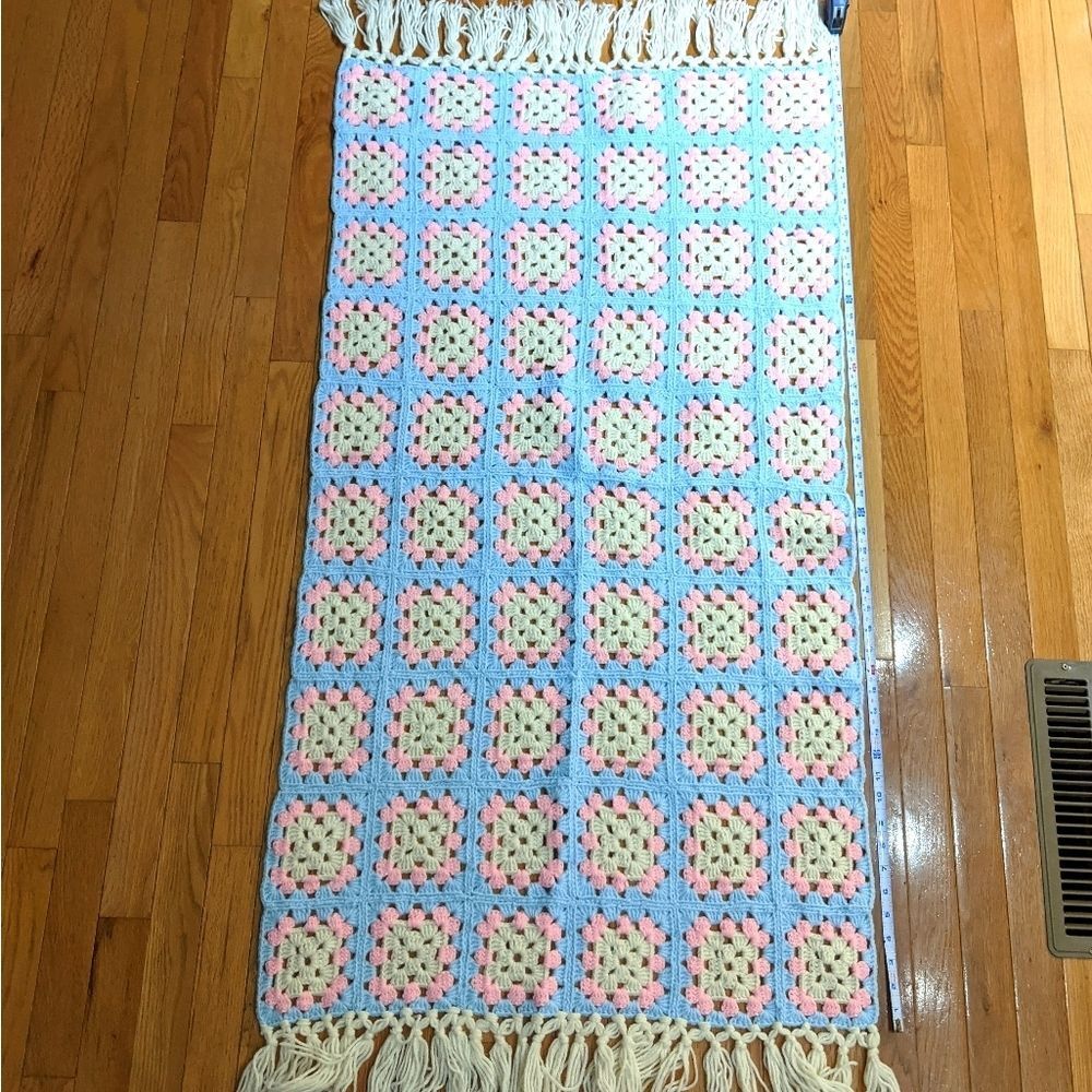 Vintage Crochet Baby Blanket 28x50